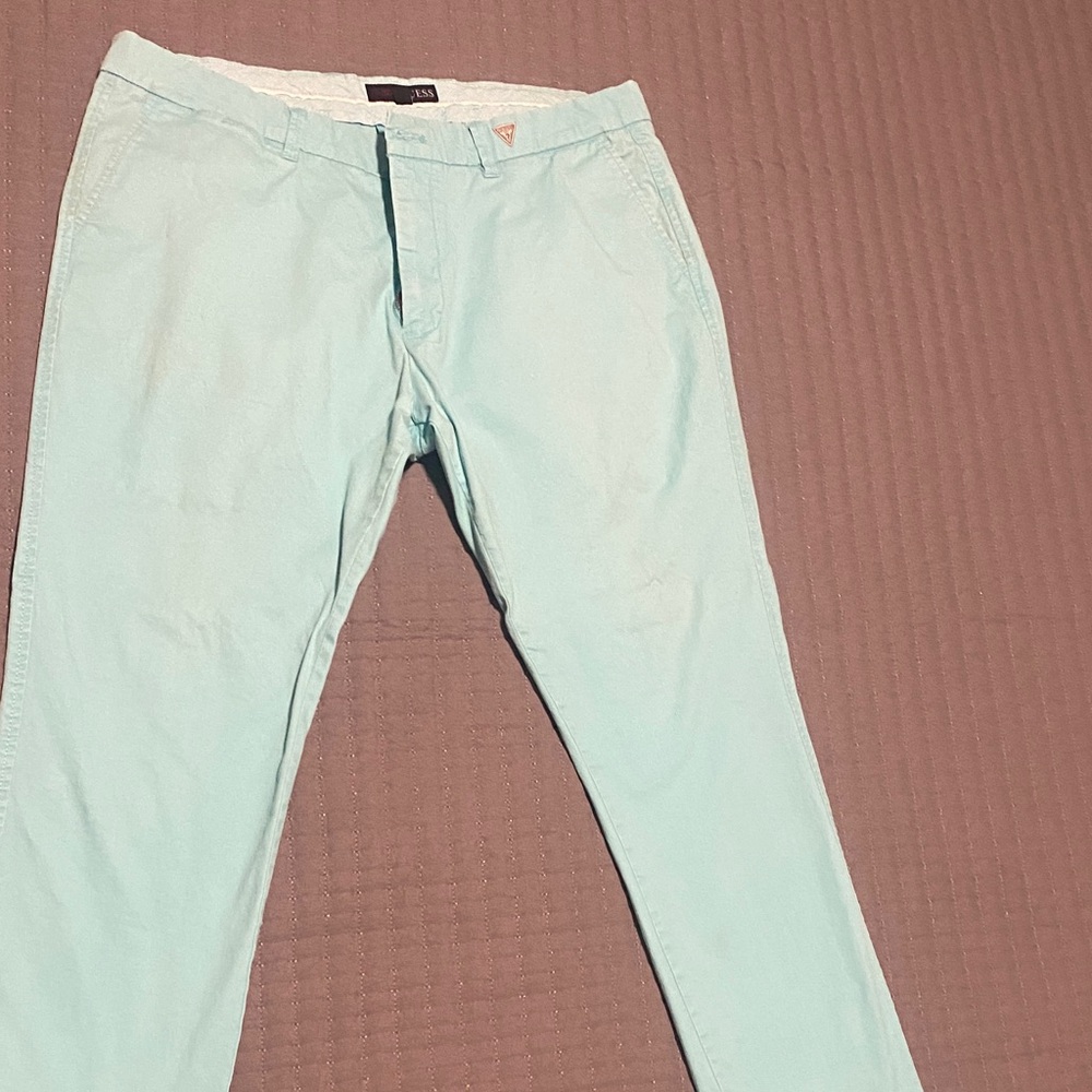 Guess Men's Aqua Chinos 38x30